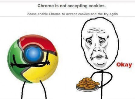 Google Chrome not accepting cookies okayface guy