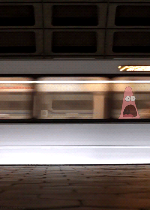 Patrick on a train